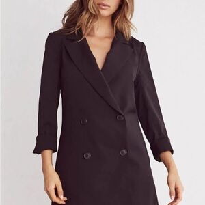 VETTA Capsule The Blazer Dress Detachable Sleeve Convertible Black - Size Small